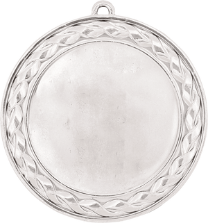 Bright Silver 2 3/4" Weave 2" Insert Holder Medal
