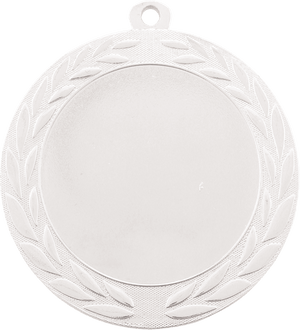 Bright Silver 2 3/4" Wreath 2" Insert Holder Medal