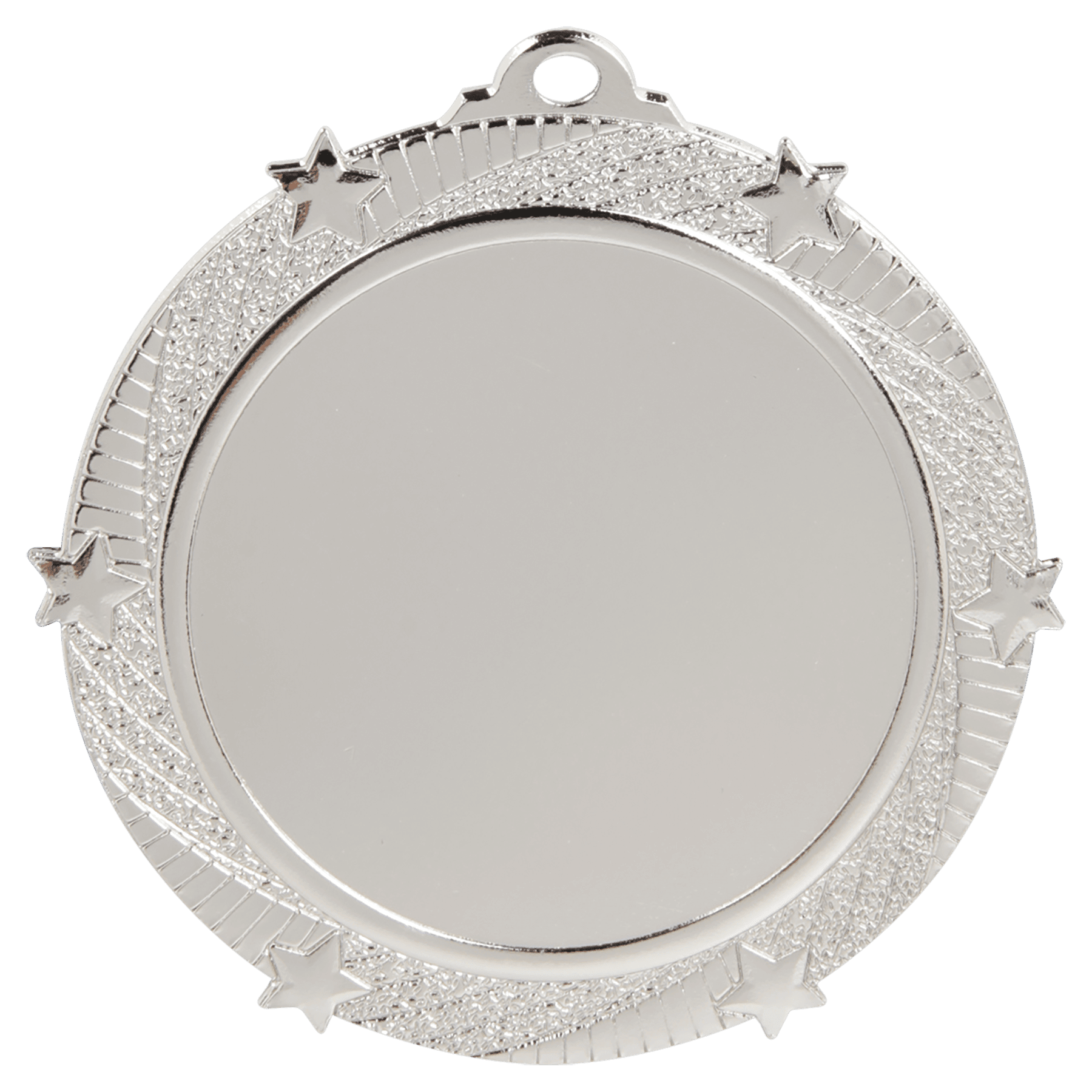 Bright Silver 2 3/4" 6-Star 2" Insert Medal Holder