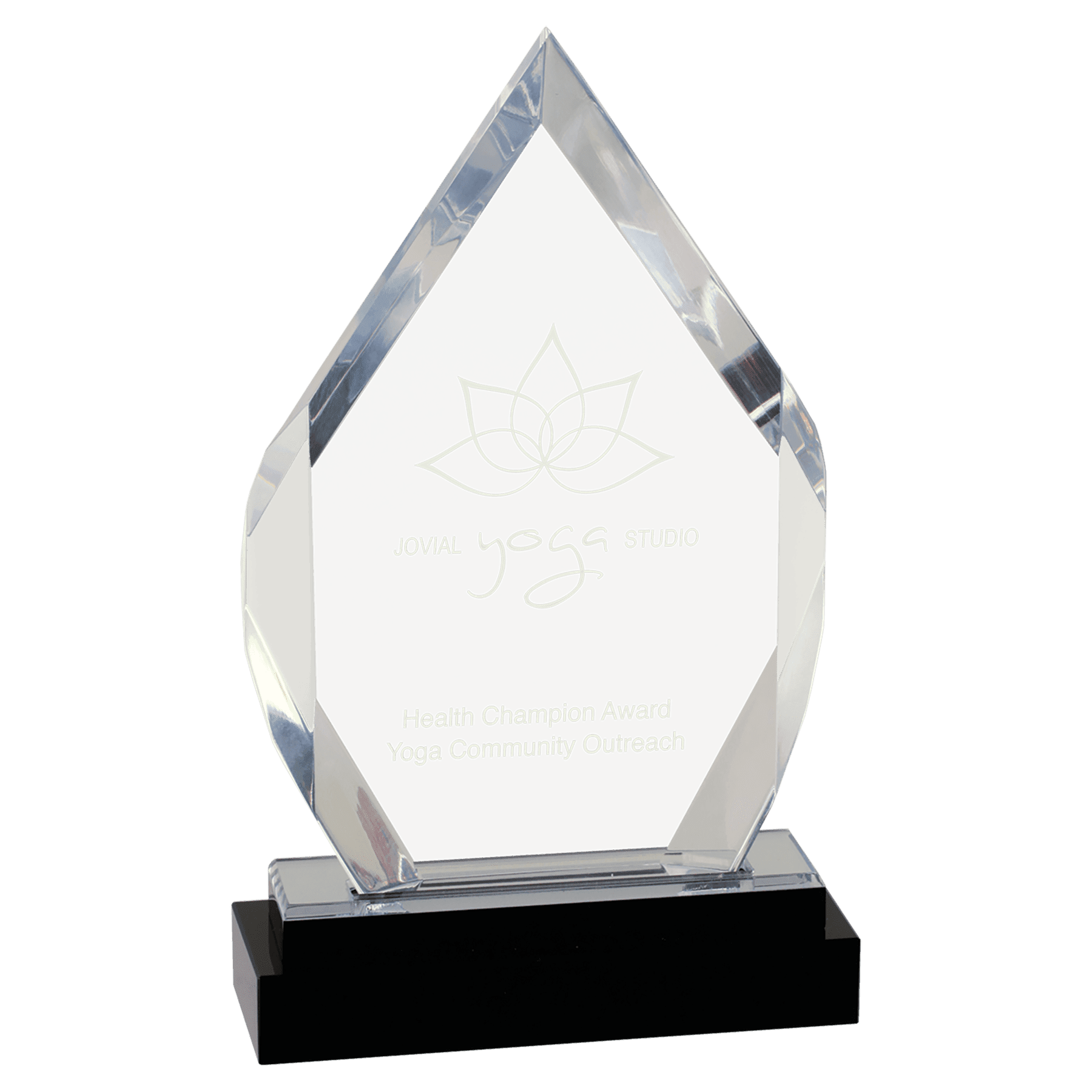 Silver 8" Fusion Diamond Impress Acrylic with Glass Base