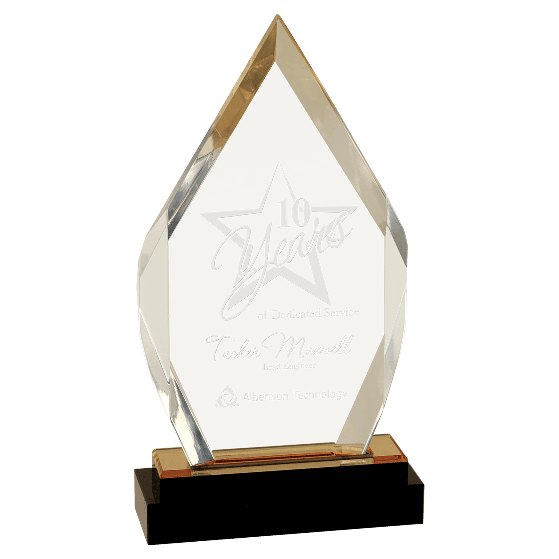 Gold 9" Fusion Diamond Impress Acrylic with Glass Base
