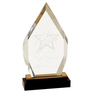 Gold 9" Fusion Diamond Impress Acrylic with Glass Base