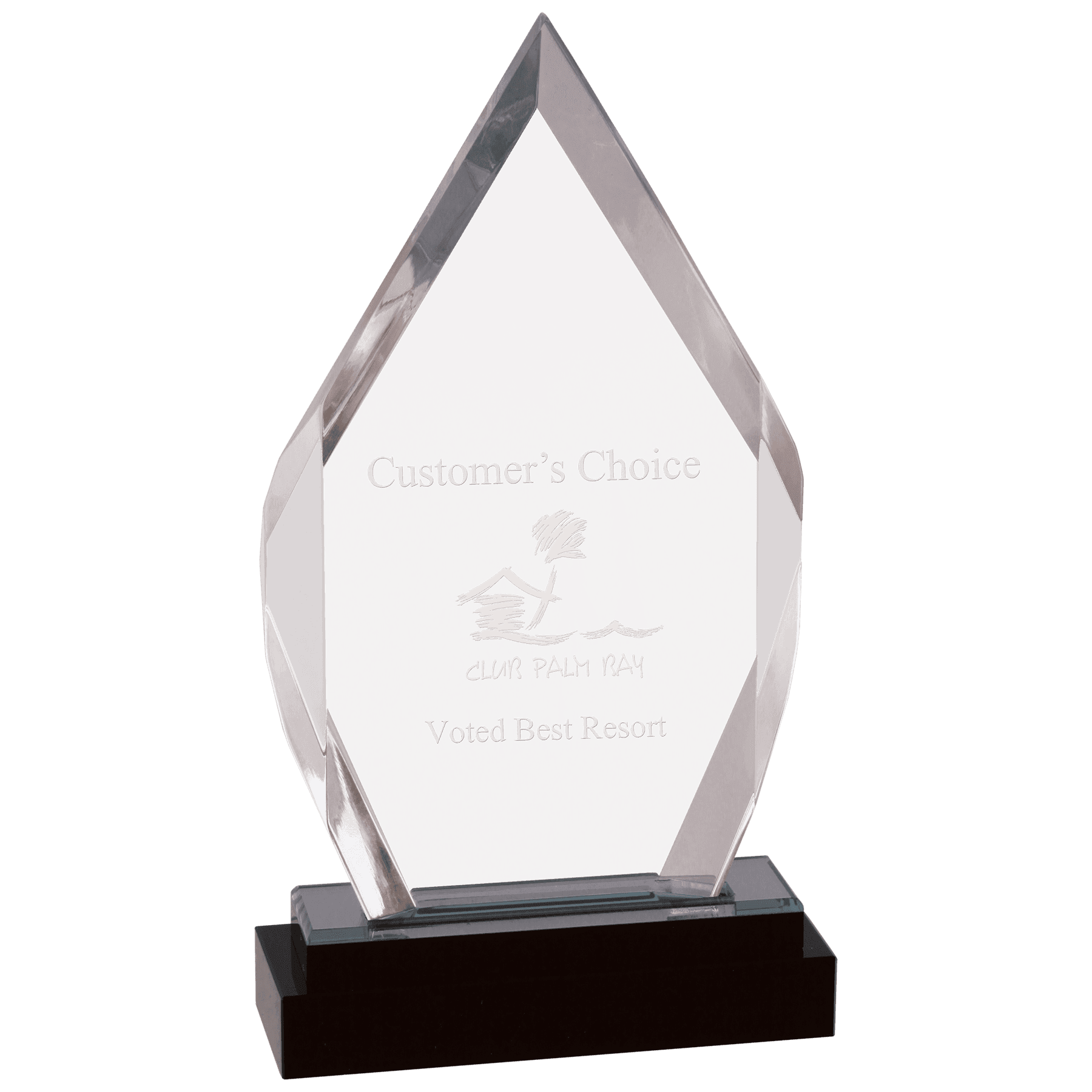 Silver 9" Fusion Diamond Impress Acrylic with Glass Base