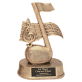 7 3/4" Antique Gold Music Note Resin