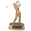 9" Antique Gold Female Golf Resin