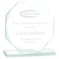 6" Octagon Jade Glass Award