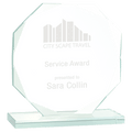 7 1/2" Octagon Jade Glass Award