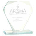 5 1/2" Cut Diamond Jade Glass Award