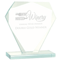 6 1/4" Cut Diamond Jade Glass Award