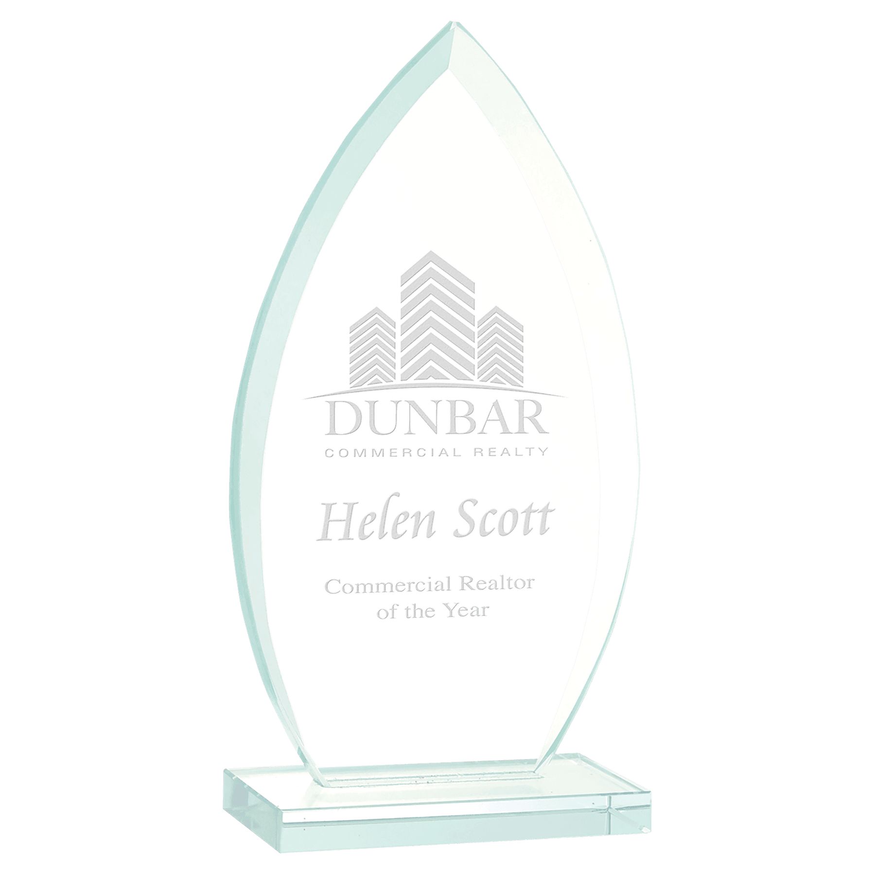 8 3/4" Oval Jade Glass Award