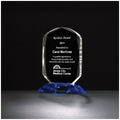 4 1/2" x 6 1/8" Diamond Series Clear Crystal Award with Cobalt Blue Crystal Base
