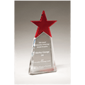 Red Crystal Star on Clear 4 1/8" x 9 1/8" Crystal Base