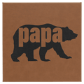 Dark Brown 10" x 10" Laserable Leatherette Wall Decor with Sawtooth Hanger