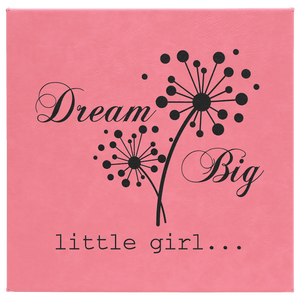 Pink 10" x 10" Laserable Leatherette Wall Decor with Sawtooth Hanger