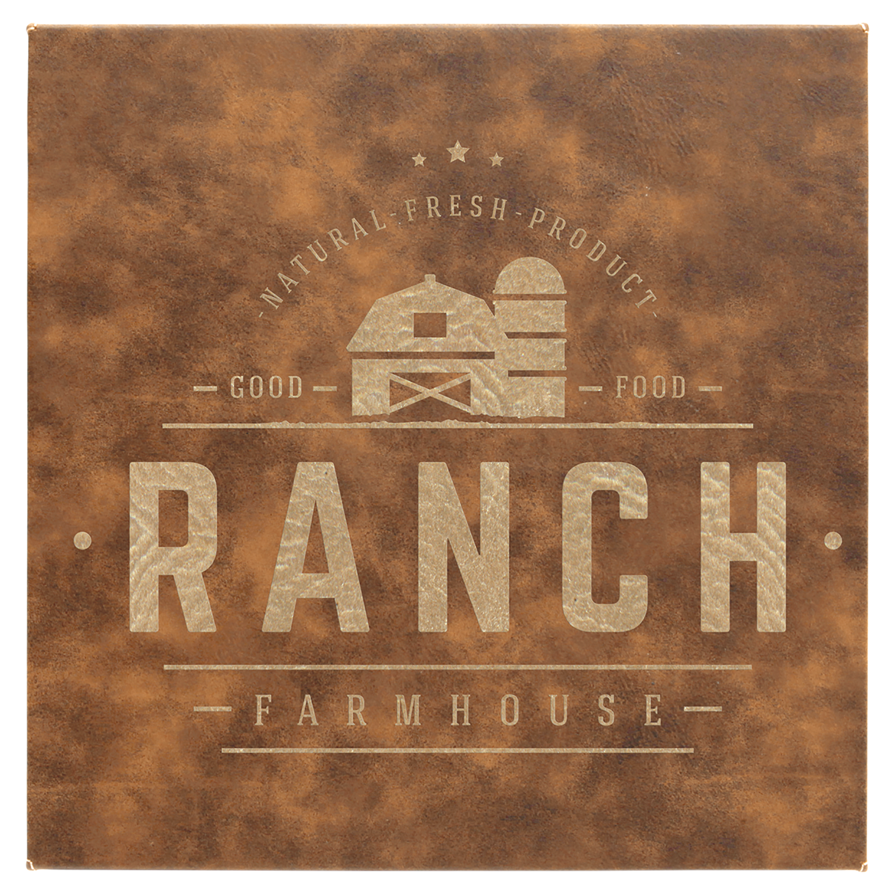 Rustic/Gold 10" x 10" Laserable Leatherette Wall Decor with Sawtooth Hanger