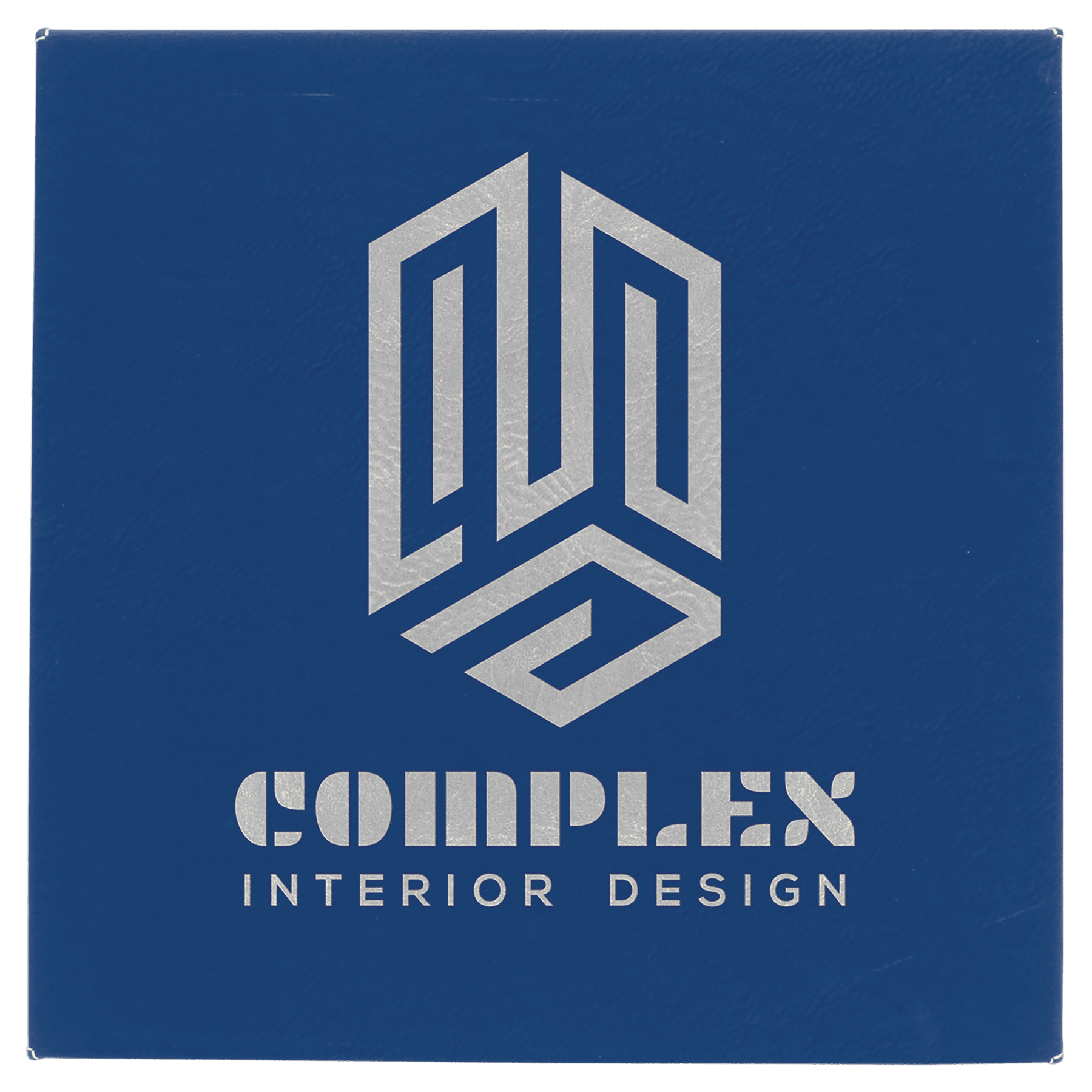 Blue/Silver 10" x 10" Laserable Leatherette Wall Decor with Sawtooth Hanger