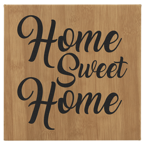 Bamboo 10" x 10" Laserable Leatherette Wall Decor with Sawtooth Hanger