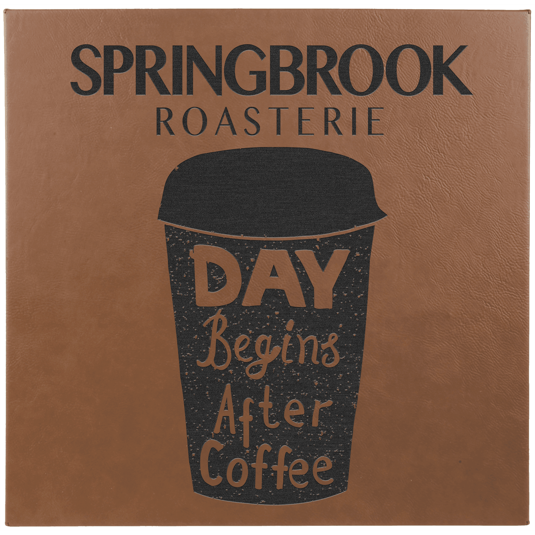 Dark Brown 14" x 14" Laserable Leatherette Wall Decor with Sawtooth Hanger