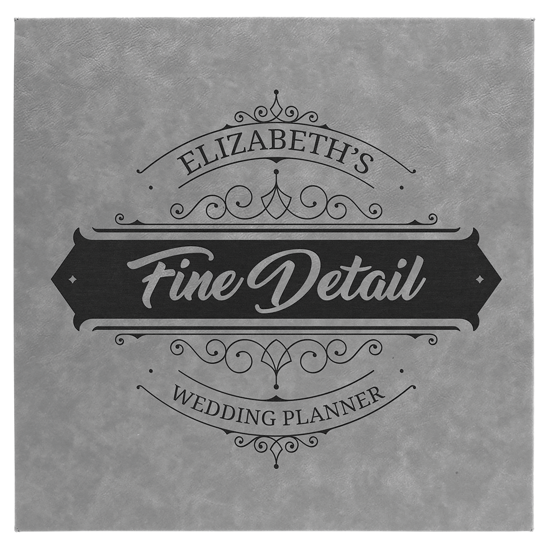Gray 14" x 14" Laserable Leatherette Wall Decor with Sawtooth Hanger
