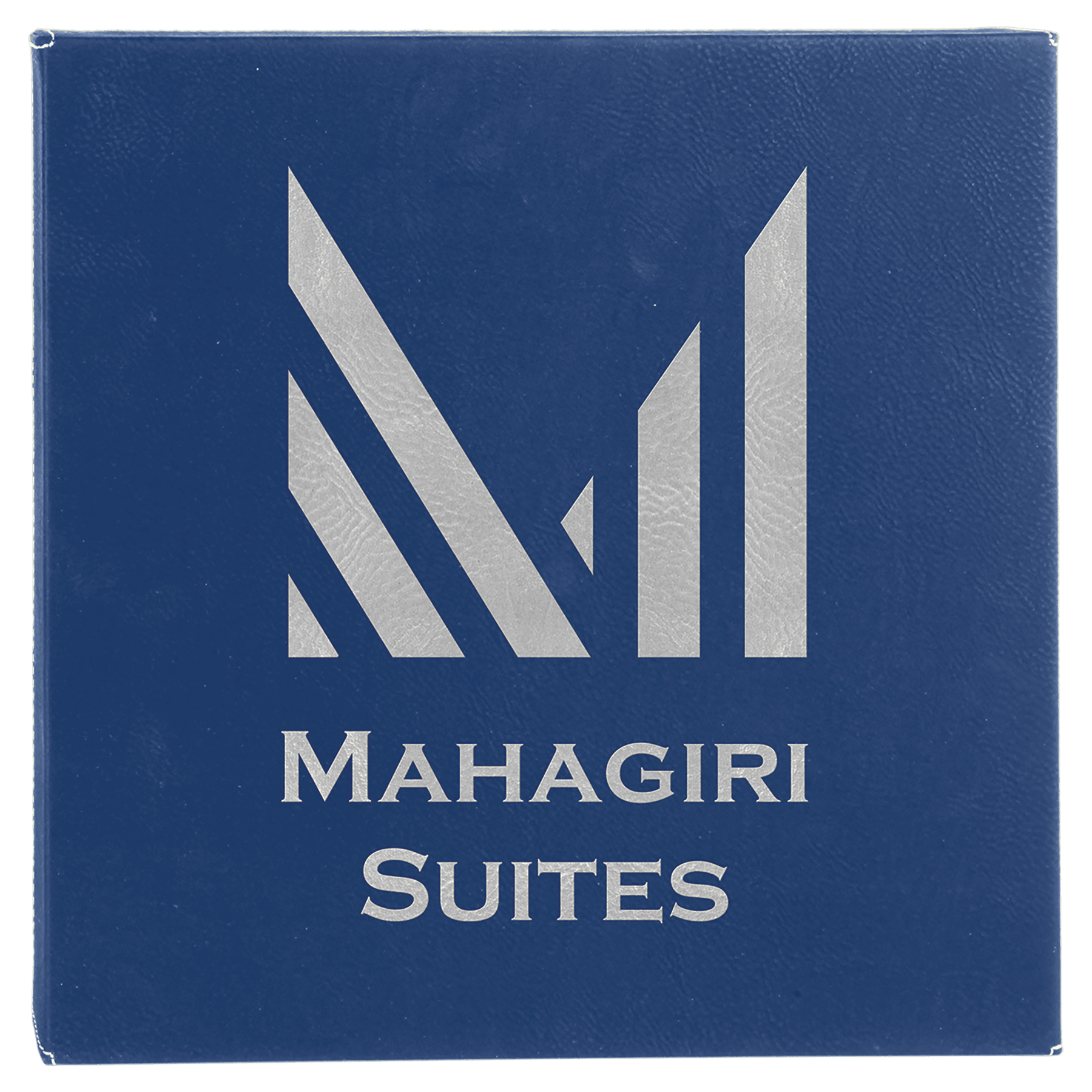 Blue/Silver 14" x 14" Laserable Leatherette Wall Decor with Sawtooth Hanger