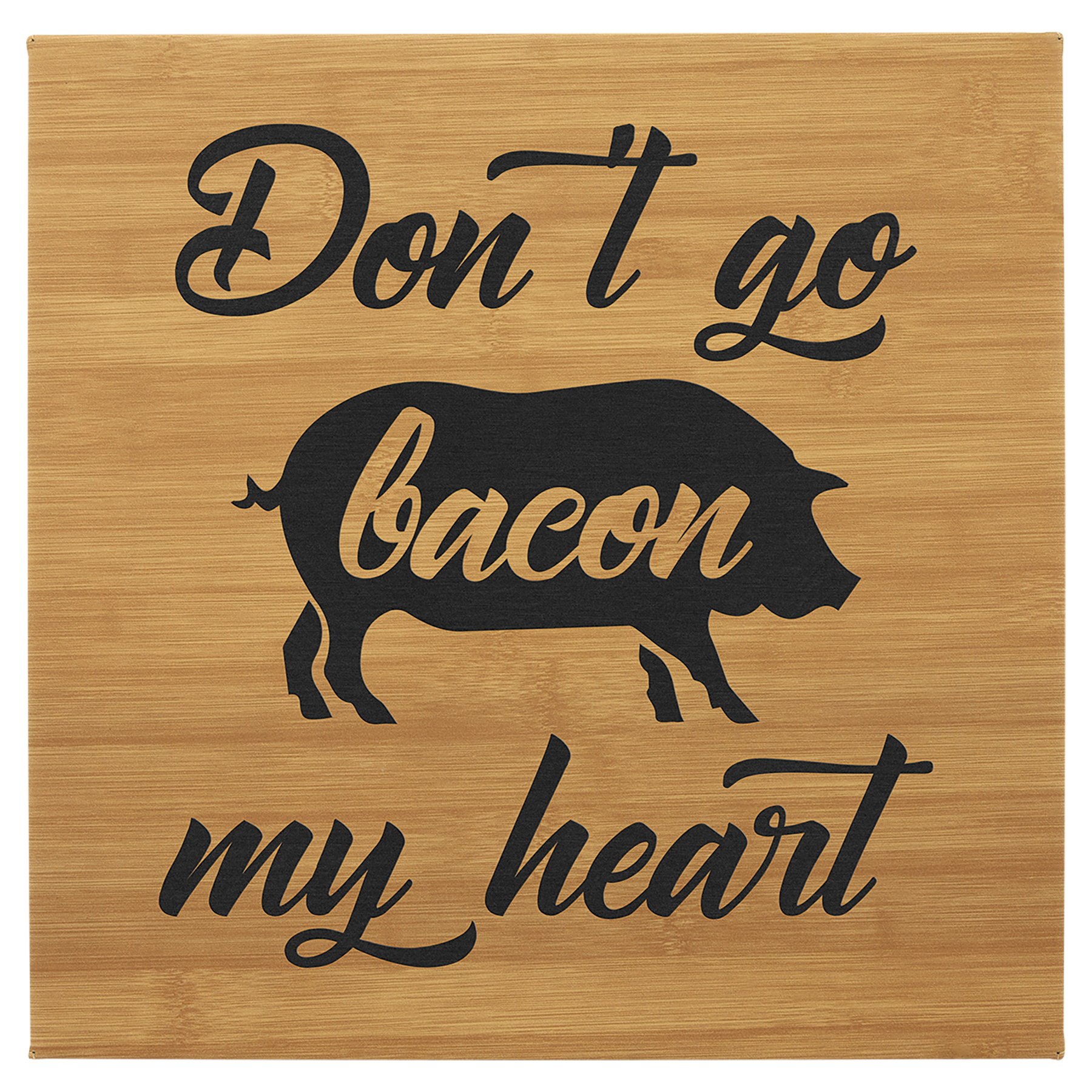 Bamboo 14" x 14" Laserable Leatherette Wall Decor with Sawtooth Hanger
