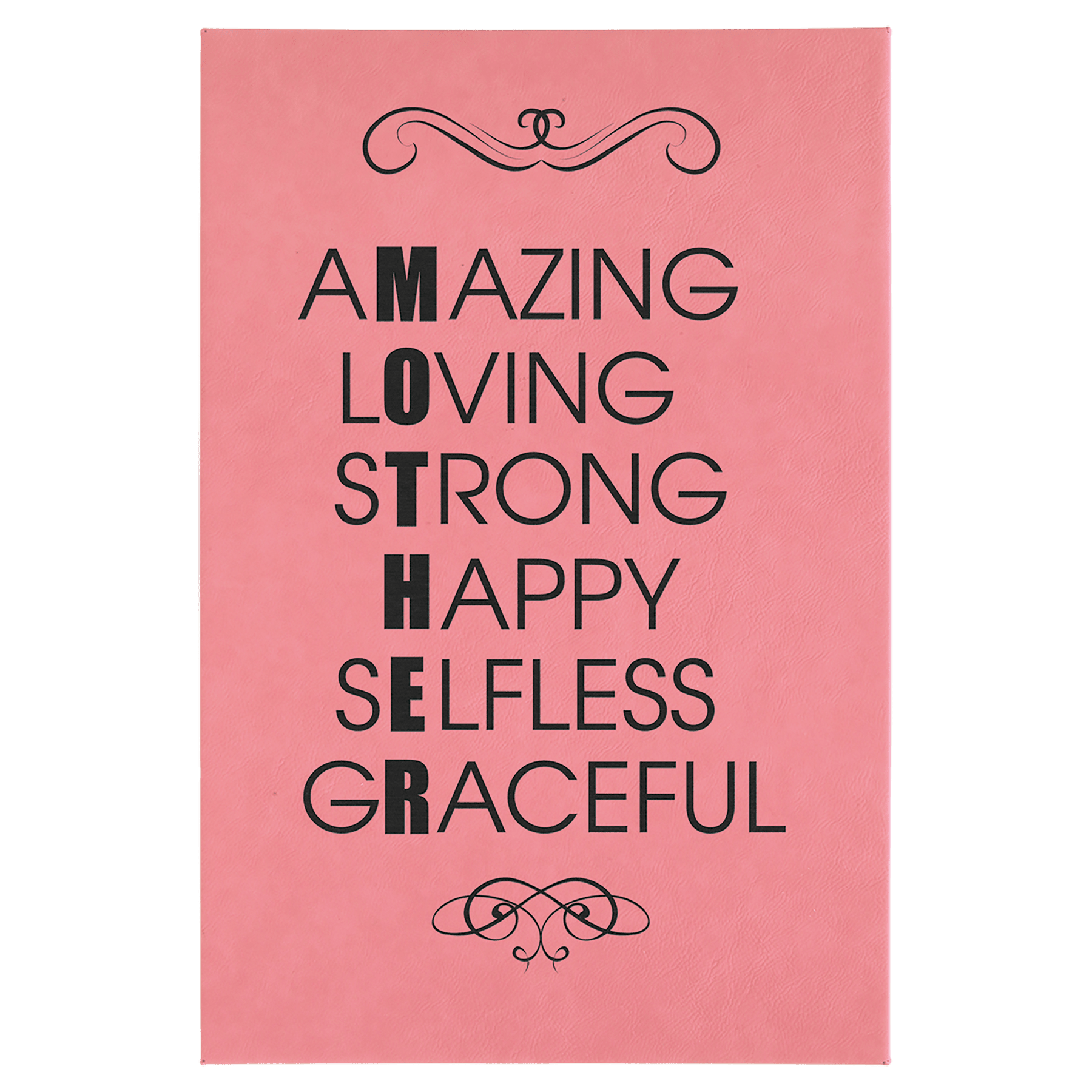 Pink 12" x 18" Laserable Leatherette Wall Decor with Sawtooth Hanger