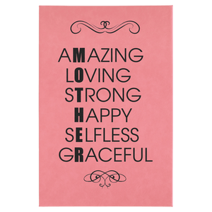 Pink 12" x 18" Laserable Leatherette Wall Decor with Sawtooth Hanger