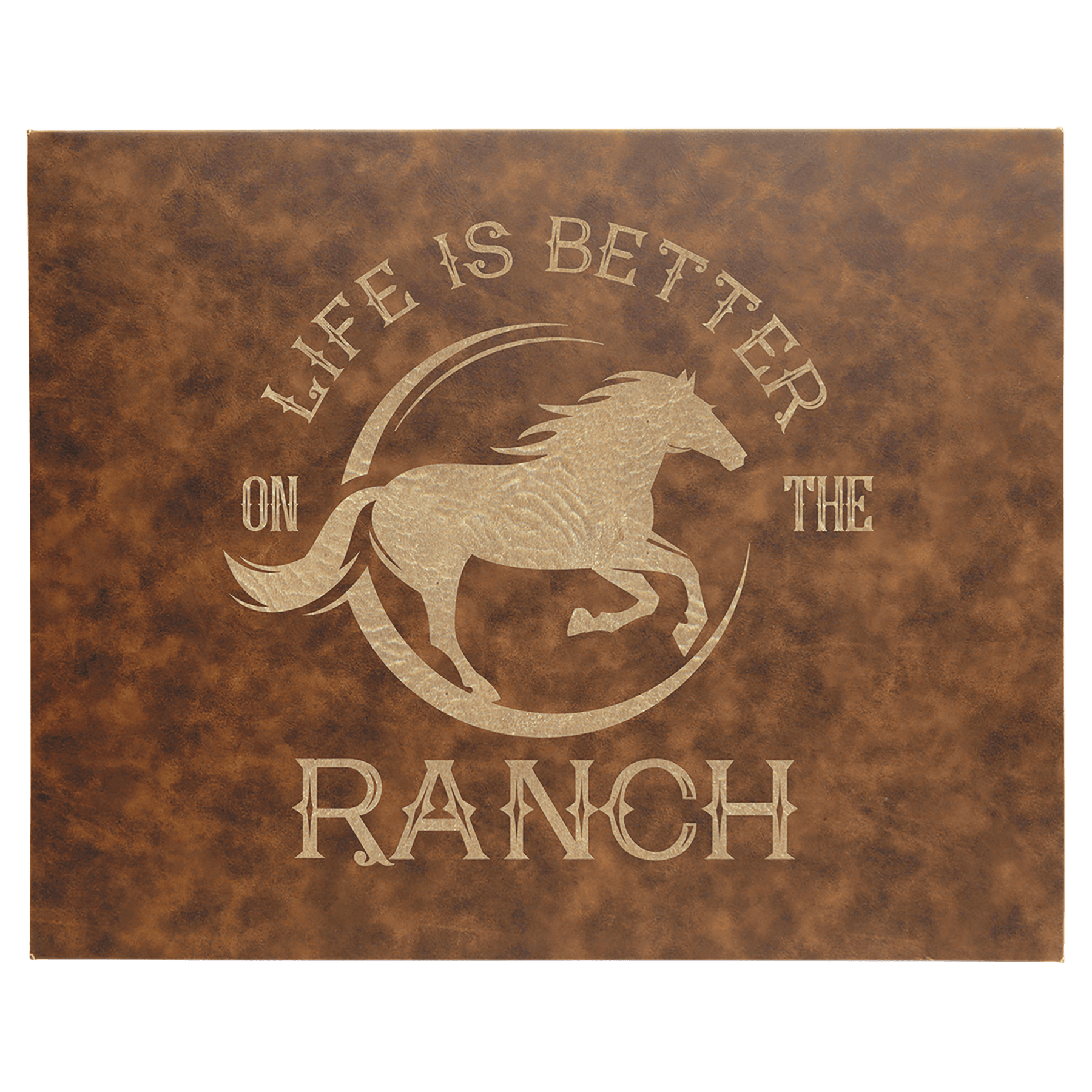 Rustic/Gold 12" x 18" Laserable Leatherette Wall Decor with Sawtooth Hanger