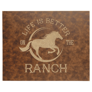 Rustic/Gold 12" x 18" Laserable Leatherette Wall Decor with Sawtooth Hanger