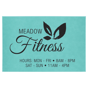 Teal 12" x 18" Laserable Leatherette Wall Decor with Sawtooth Hanger