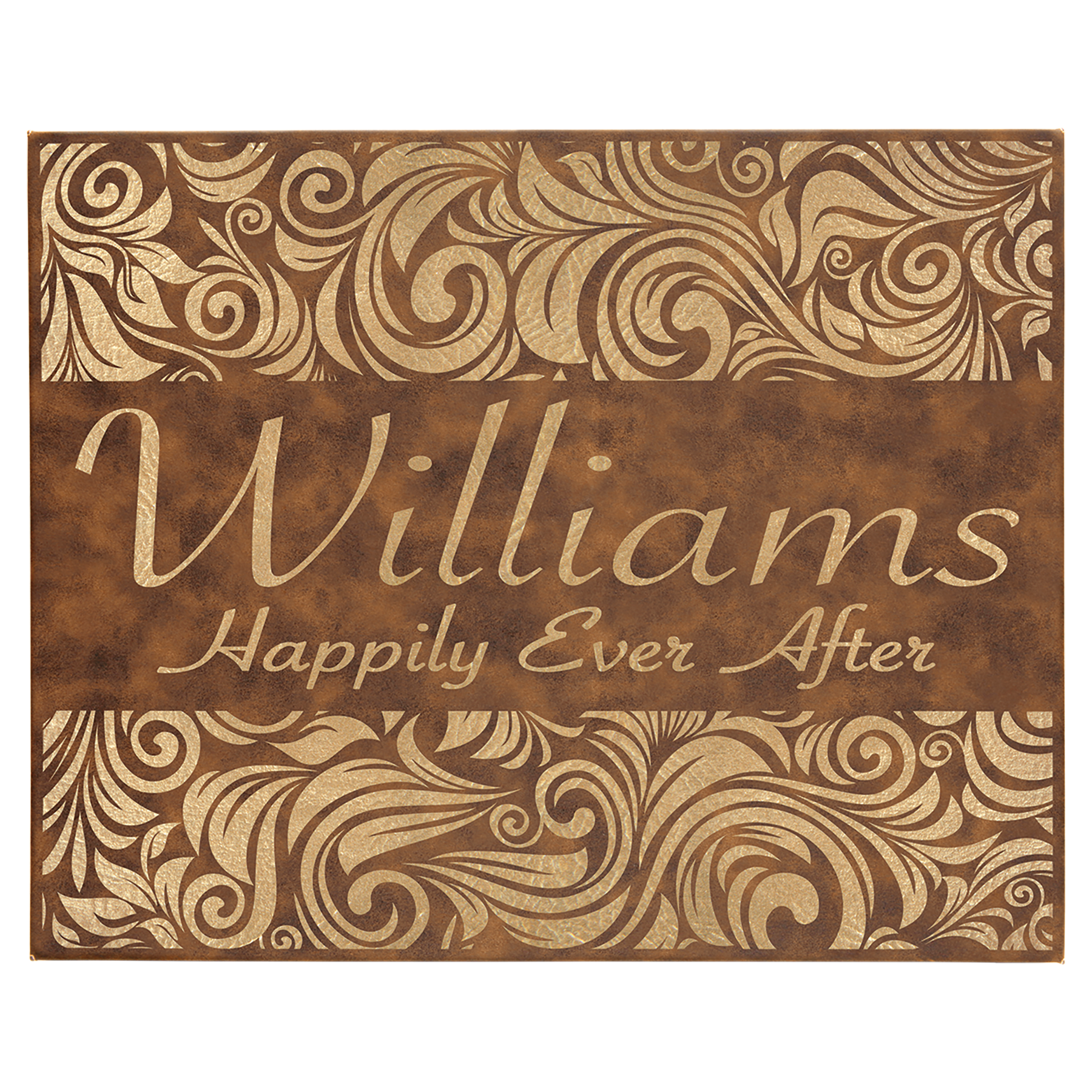 Rustic/Gold 16" x 20" Laserable Leatherette Wall Decor with Sawtooth Hanger