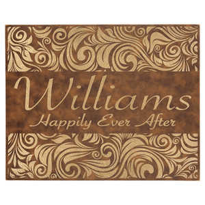 Rustic/Gold 16" x 20" Laserable Leatherette Wall Decor with Sawtooth Hanger
