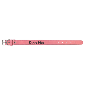 Pink Small 15" x 3/4" Laserable Leatherette Dog Collar