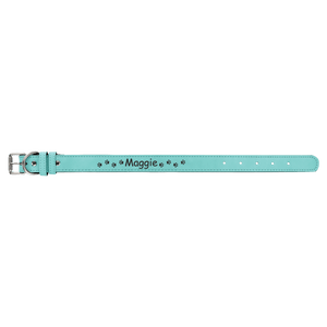 Teal Small 15" x 3/4" Laserable Leatherette Dog Collar