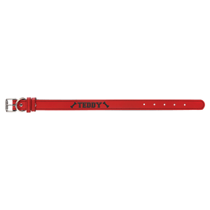 Red Small 15" x 3/4" Laserable Leatherette Dog Collar