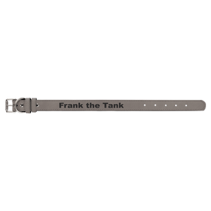 Gray Medium 19" x 1" Laserable Leatherette Dog Collar