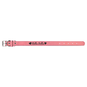 Pink Medium 19" x 1" Laserable Leatherette Dog Collar