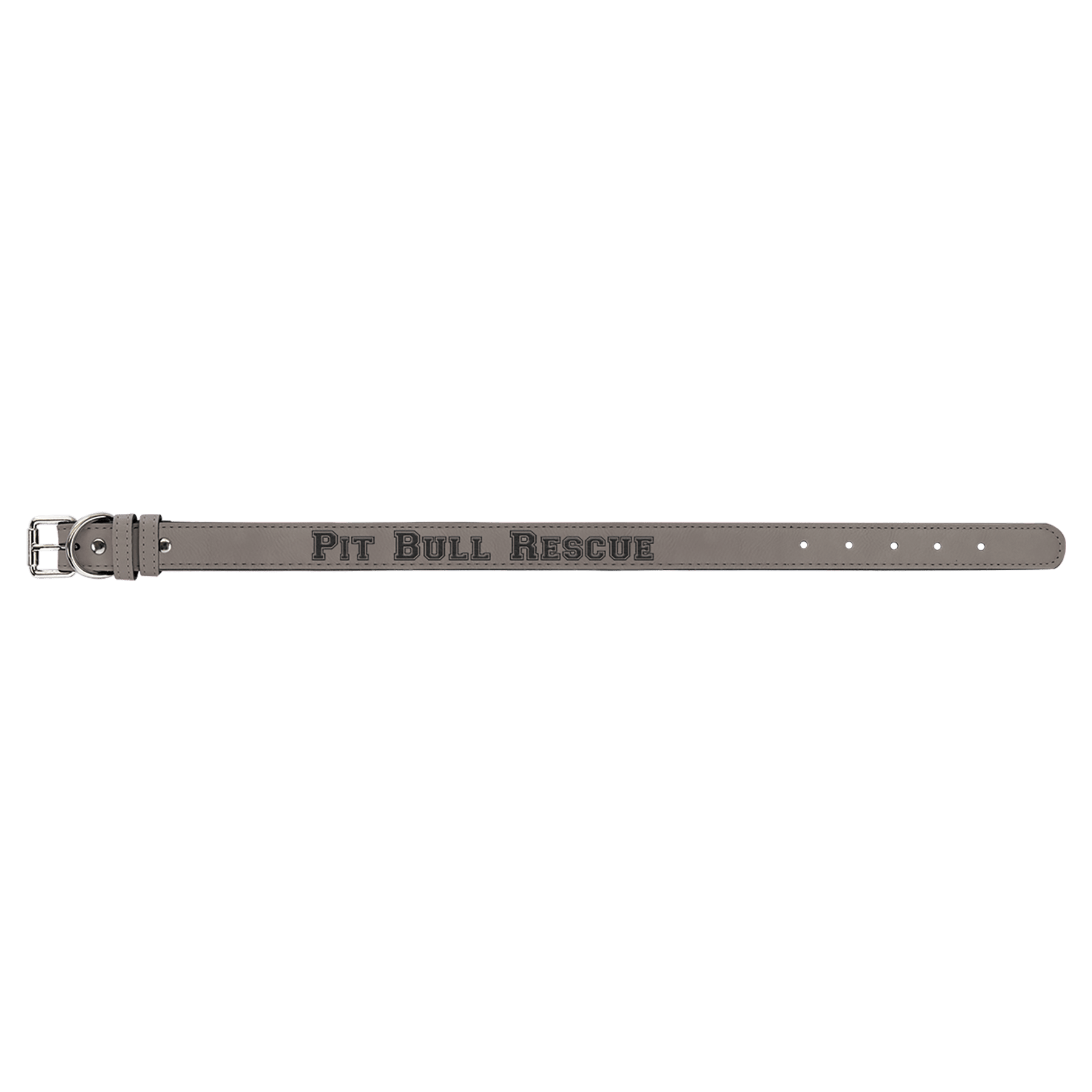 Gray Large 23" x 1" Laserable Leatherette Dog Collar
