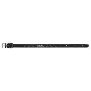 Black/Silver Extra Large 27" x 1 1/4" Laserable Leatherette Dog Collar