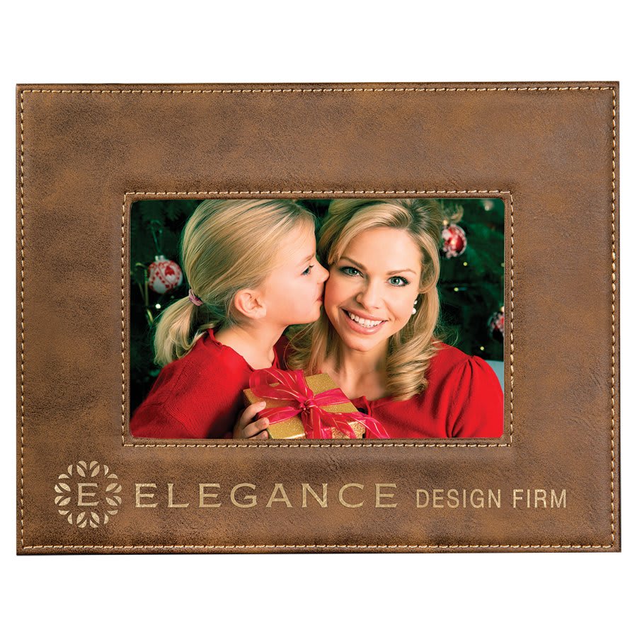 4" x 6" Rustic/ Laserable Leatherette Photo Frame