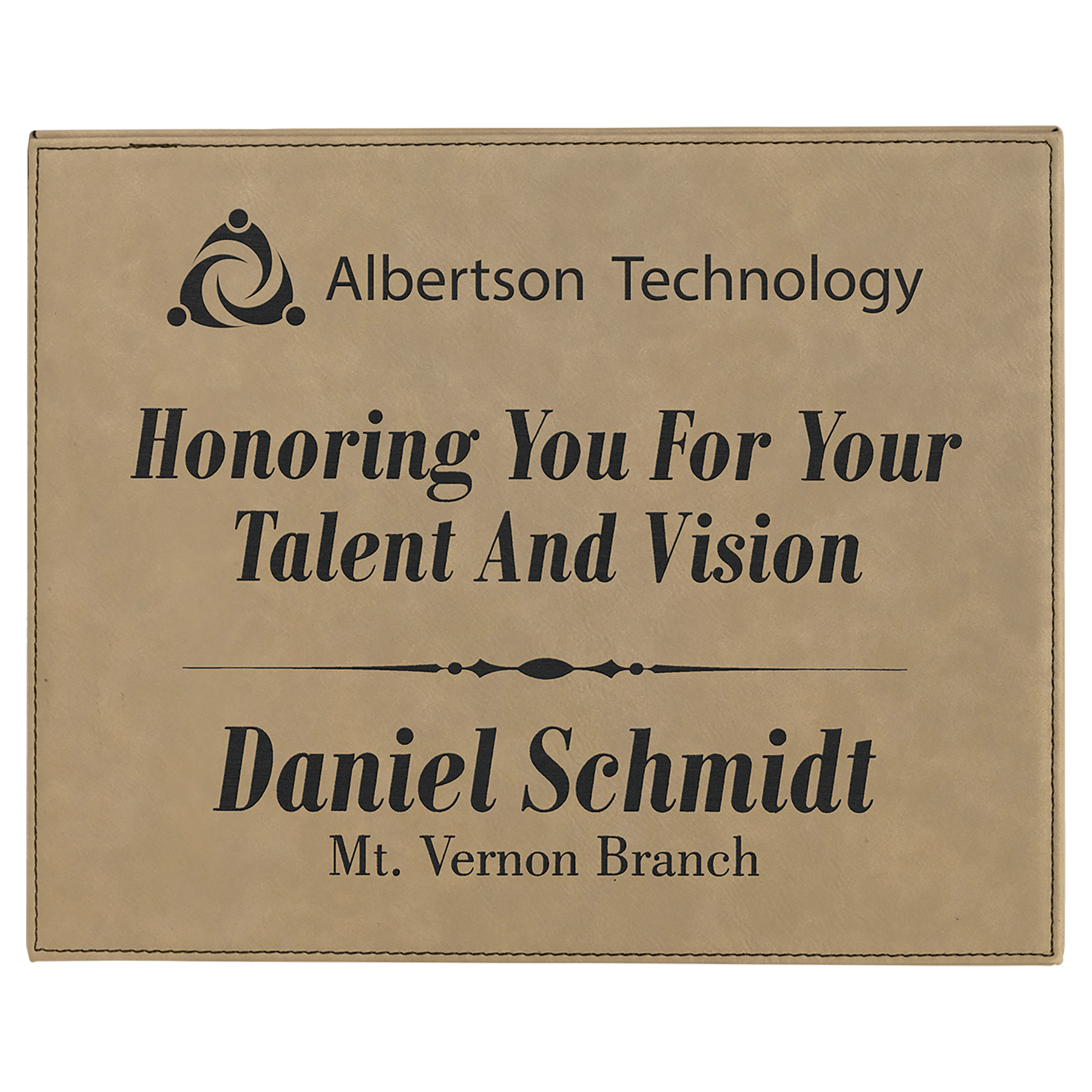 10 1/2" x 13" Laserable Leatherette Plaque