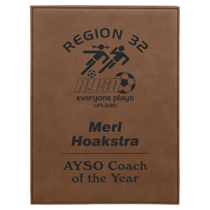 9" x 12" Laserable Leatherette Plaque