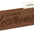 Dark Brown 10 1/2" Laserable Leatherette Desk Wedge with Business Card Holder