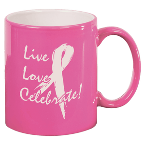 Pink 11 oz. Ceramic Round LazerMug