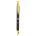 Black/Gold Laserable Leatherette Pen