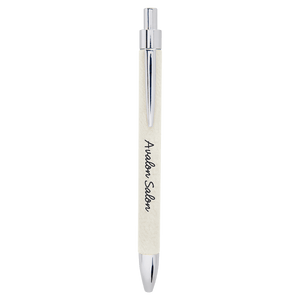 White Laserable Leatherette Pen