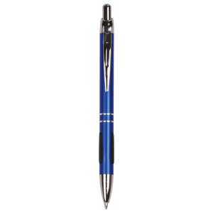 Blue with Silver Trim Laserable Pen with Gripper
