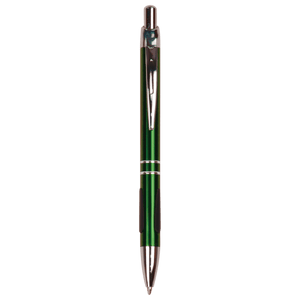Green with Silver Trim Laserable Pen with Gripper