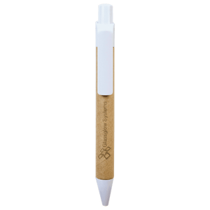 White Recycled Paper Pen with Trim