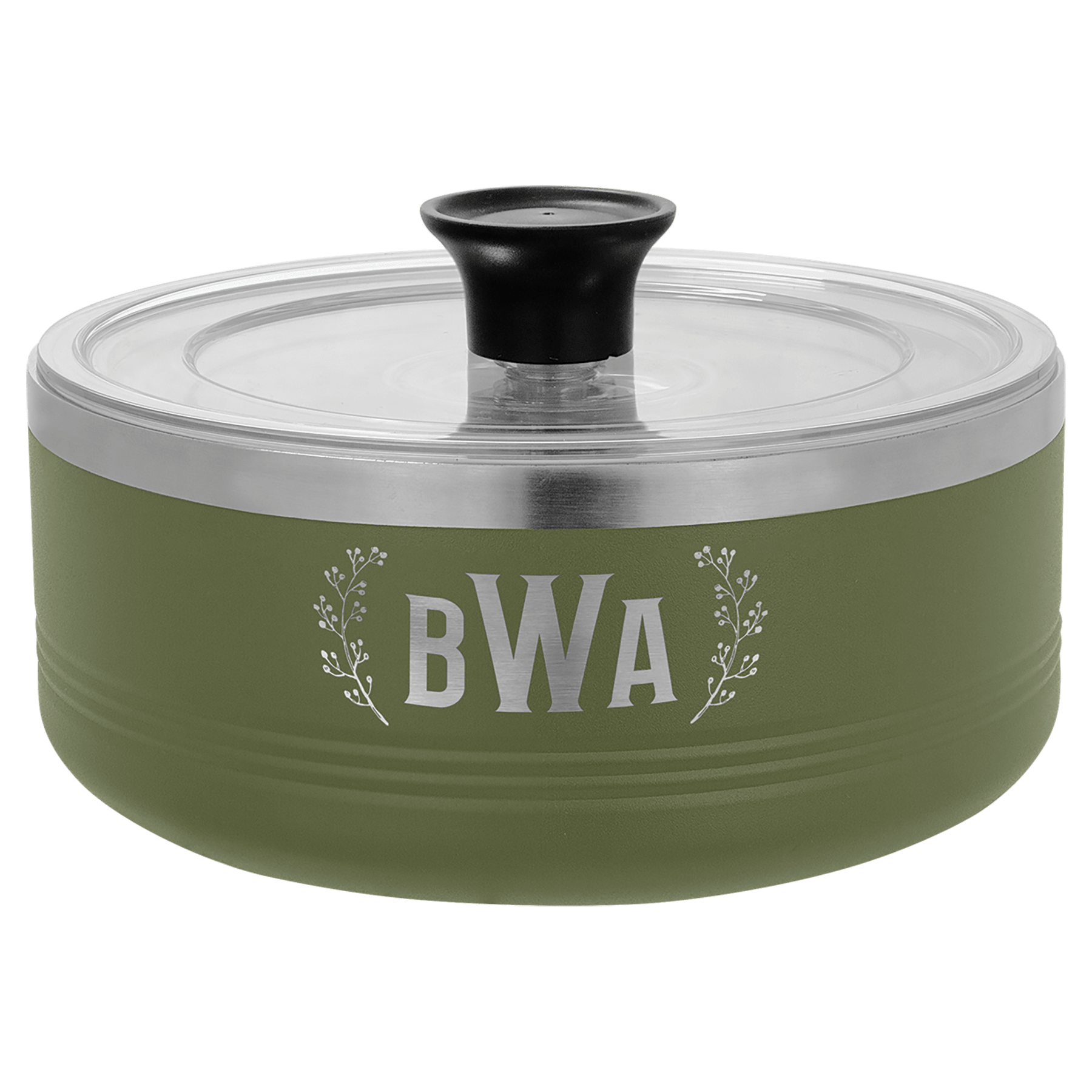 Olive Green Polar Camel 1 1/4 Quart Serving Bowl with Lid